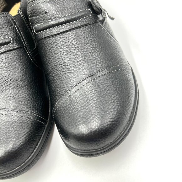6.5W 6.5 WIDE WIDTH Clarks Cheyn Madi Black Leather Comfort Loafers Shoes New - Picture 5 of 12